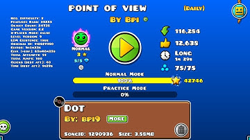 Point of view By Bpi 100% With One Coin Geometry Dash Daily Level.