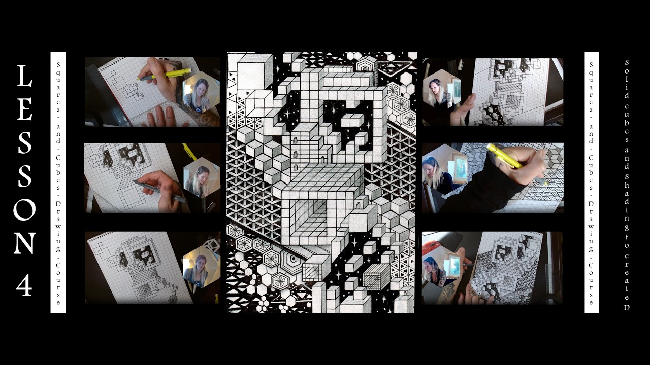 Lesson 4/19 - Drawing Course- Solid cubes and Shading to create Depth