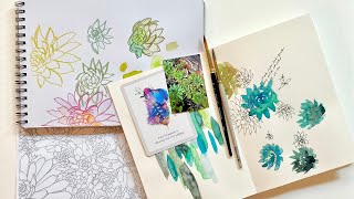 Playing with mixed media and plant photos.