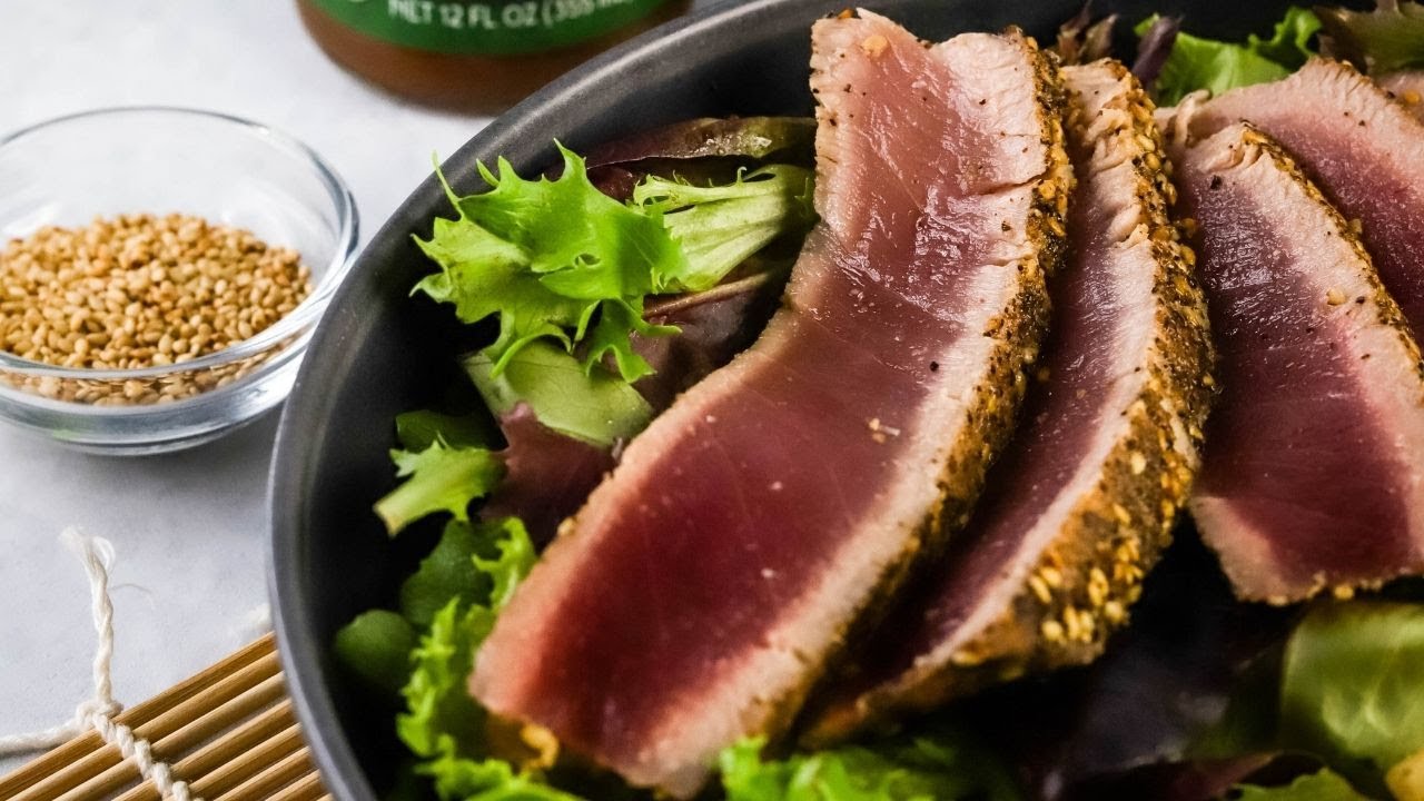 Make this EASY SEARED AHI SALAD at HOME (no takeout needed)