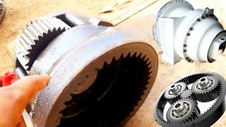 Planetary gearbox fully damage transit mixer batching plant mixture use planetary gearbox #gear