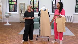 Cuddl Duds Cottonwear+ 2-Piece Tee Shirt & Tank Dress on QVC