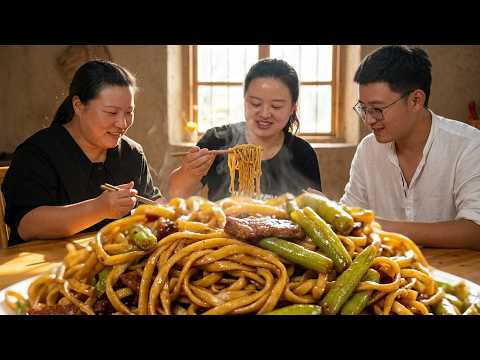 胖手手丹丹のレシピ: 家庭版豆角焖面 — シンプルで美味しい豆角煮込み麺