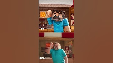Thumbnail of 3d vs real | A Minecraft Movie - Steve’s lava chicken song