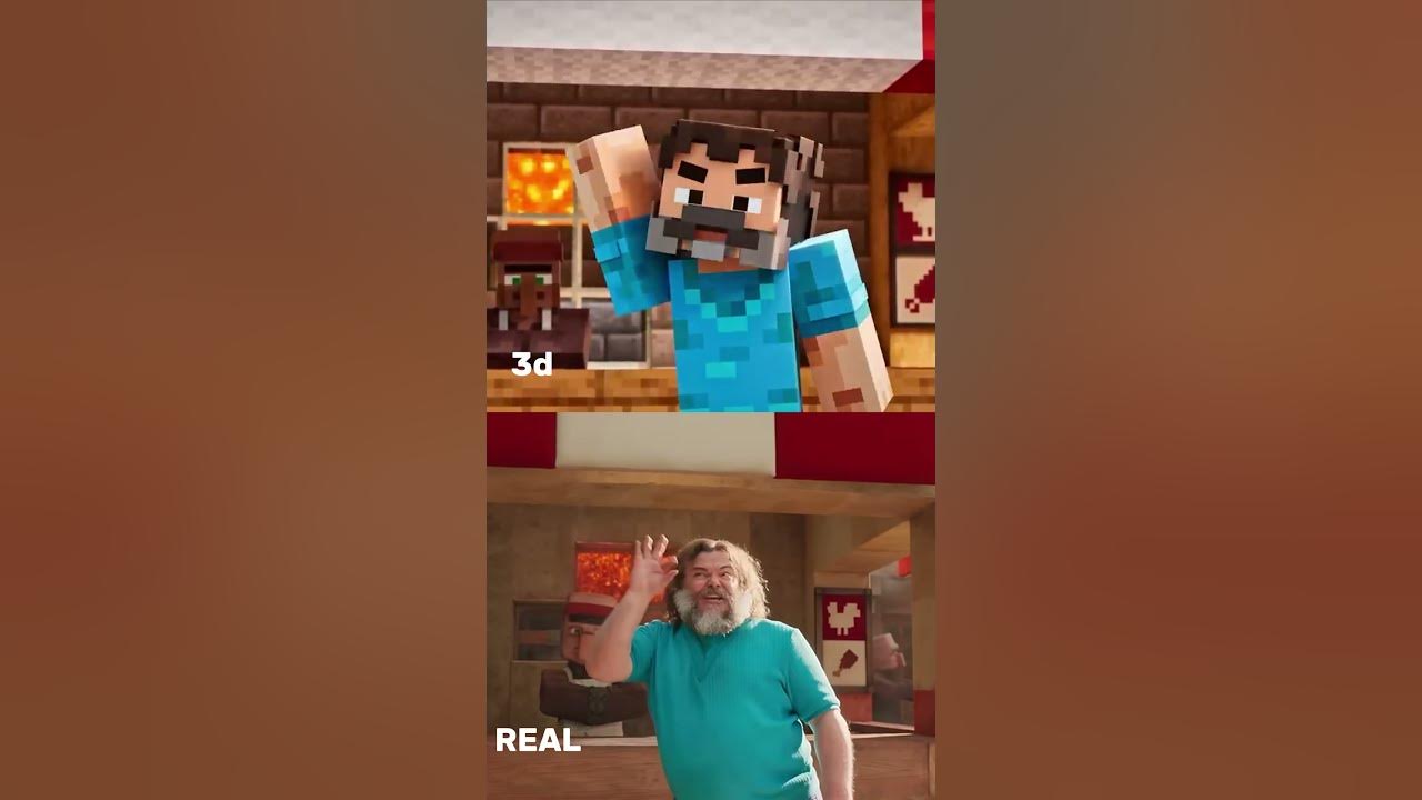 3d vs real | A Minecraft Movie - Steve’s lava chicken song