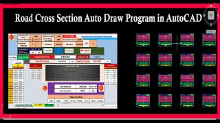 Road Cross Section Auto Draw Program in Autocad. |Excel to Autocad||Road Work Quantities||X section|