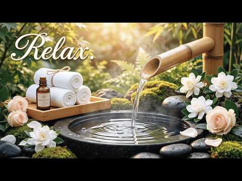 Meditation Music 🌿 Bamboo Water Fountain Sounds with Healing Piano for Deep Relaxation