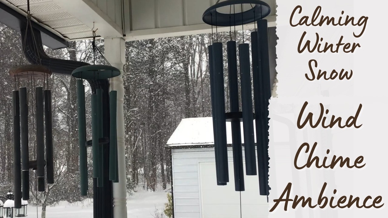 Calm Snowfall & Wind Chime Ambience ️ Relaxing Winter Sounds for Sleep ...