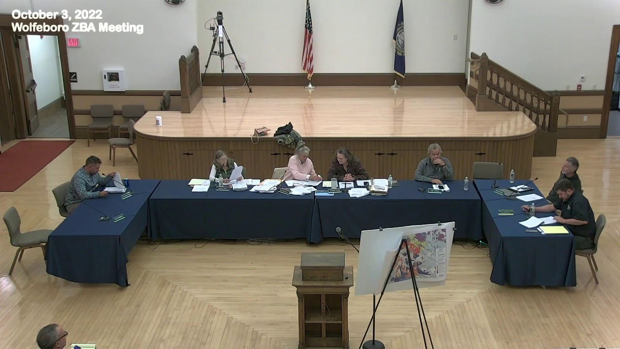 3 October 2022 Wolfeboro Zoning Board of Adjustment (ZBA) Meeting YouTube