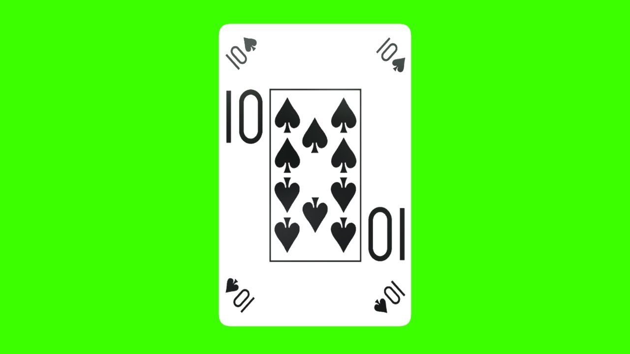 playing card 10 black in green screen free stock footage YouTube