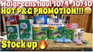 Walgreens couponing haul 10/4-10/10! HOT P&G PROMOTION this week!!🤩| Stock up time!🔥
