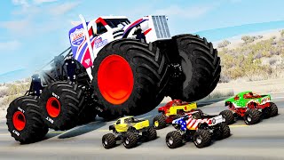 Monster Truck R/C  vs Real Cars - Beamng drive