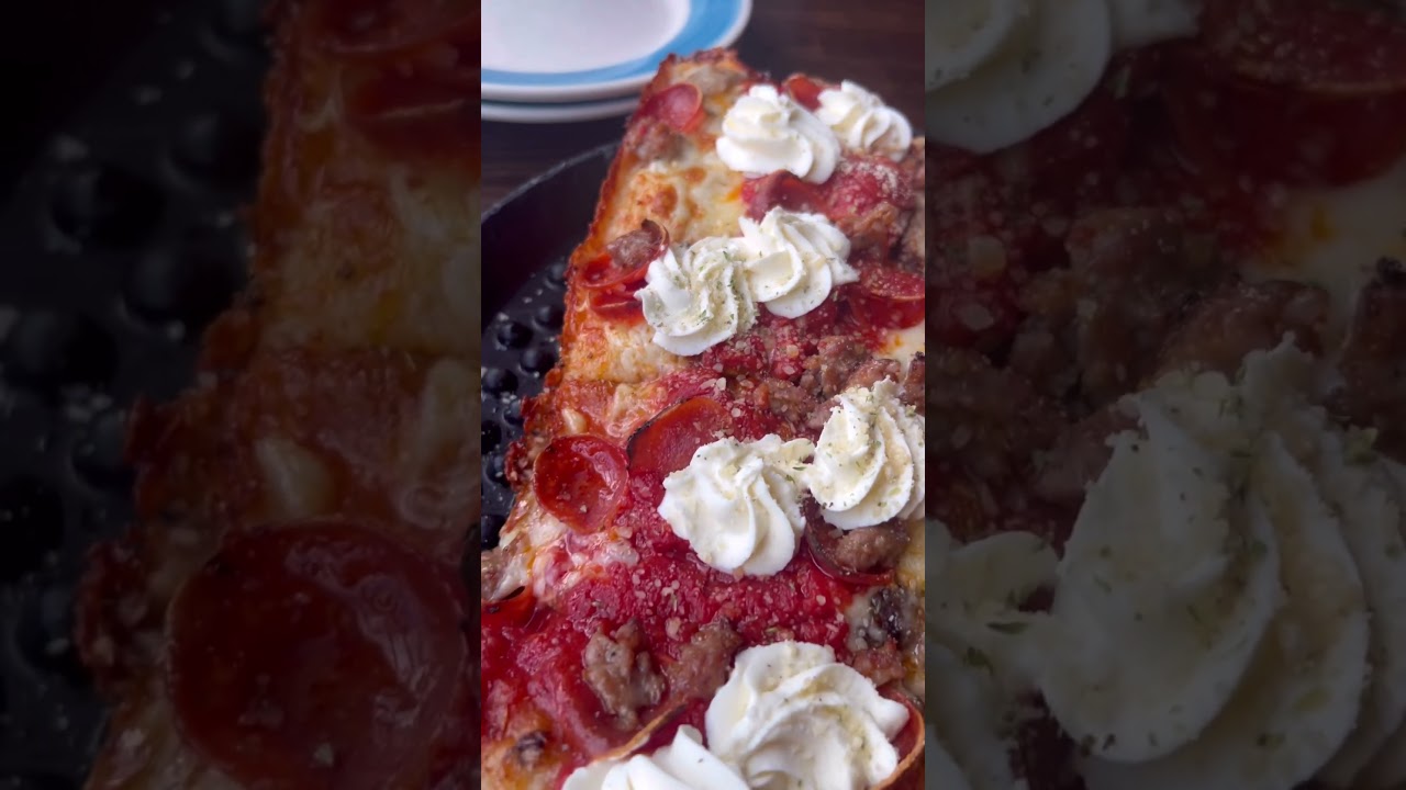 The best Detroit style pizza is at Blue Pan Pizza in the Denver area 