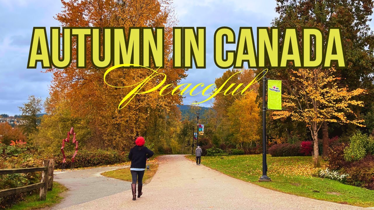 Peaceful Autumn Stroll in Canada | Serene Park & Garden Walk with Music