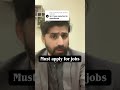Must apply for job why it is important