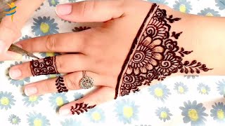 Mehendi Design Simple Front Hand - Drawing with Henna in Beautiful Hands - نقش حناء مغربي سهل و عصري