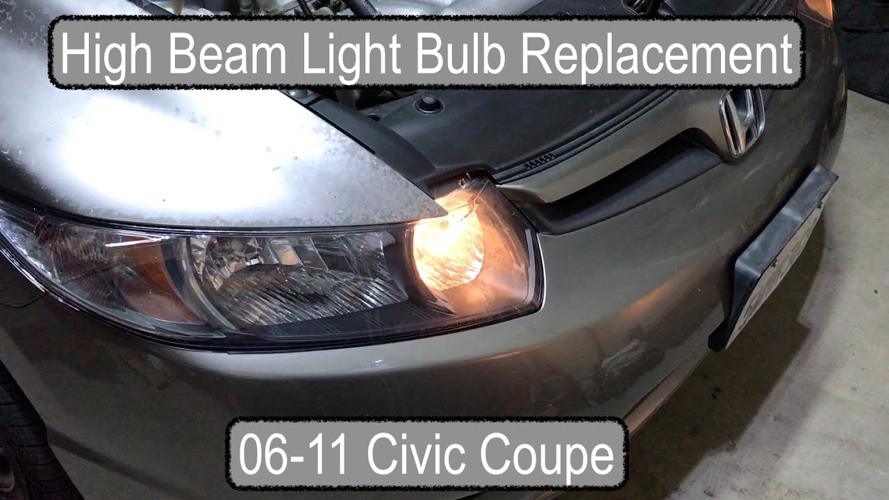 How to Replace 06-11 Honda Civic Headlight Bulb High Beam - YouTube