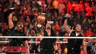 The victorious Shield returns to Raw after capturing the United States and WWE Tag Team Titles at Ex