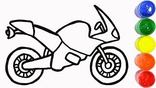 Motorcycle Coloring Pages, Sport Bike, Motorbike Coloring Video for Kids