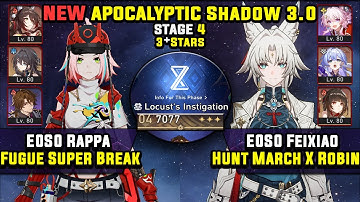 E0 Rappa Carry W/ Fugue & E0 Feixiao Carry (3 Stars) NEW Apocalyptic Shadow 4 Honkai Star Rail 3.0