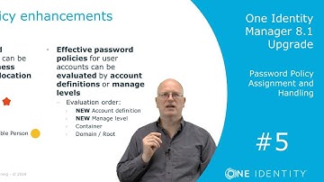 One Identity Manager | Upgrade 8.1 #5 | Password Policy Assignment and Handling