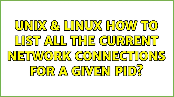 Unix & Linux: How to list all the current network connections for a given PID? (3 Solutions!!)