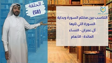 التناسب بين مختتم السورة وبداية السورة التي تليها  ( آل عمران - النساء )  ( المائدة - الأنعام )