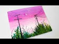 Vẽ Hoàng Hôn Màu Acrylic/ sunset painting/ acrylic painting tutorial/ acrylic painting for beginners