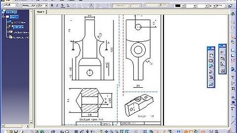 3.18 Verbindung - Catia v5 Drafting Training - Section view with plane