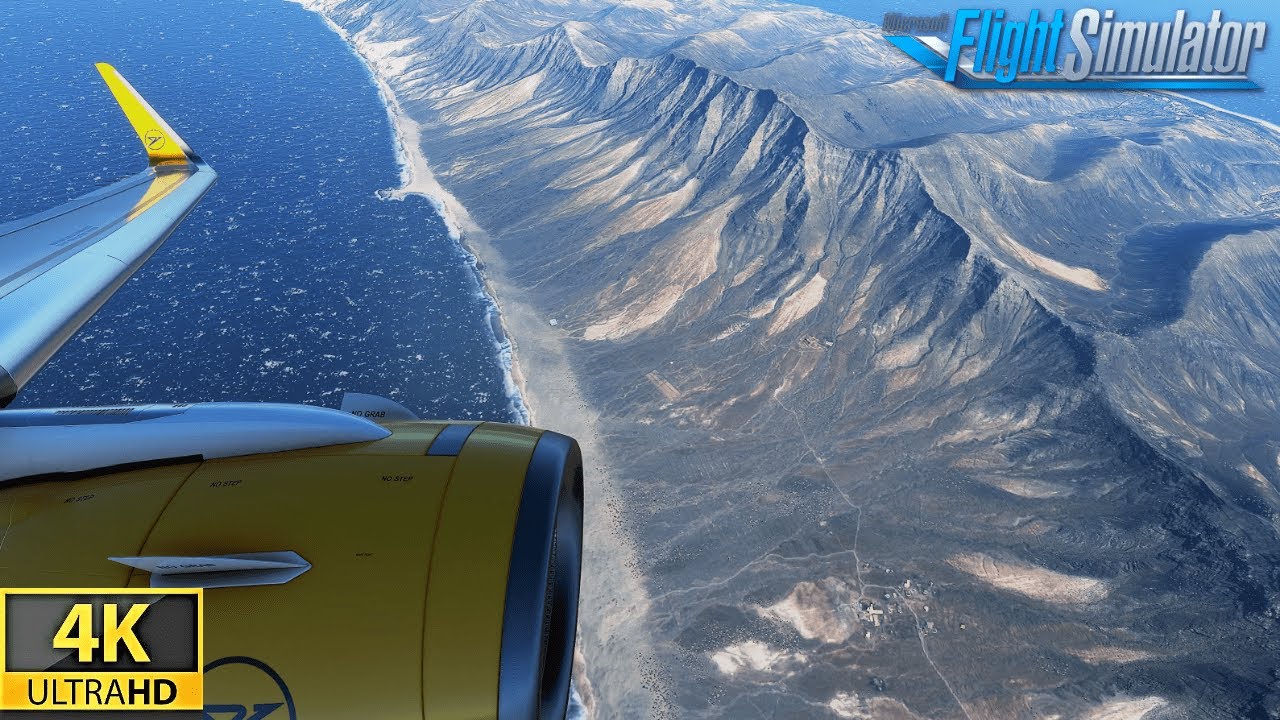 Scenic 4k Ultra graphics in Fuerteventura Canary Islands - Microsoft Flight Simulator 2020 4K