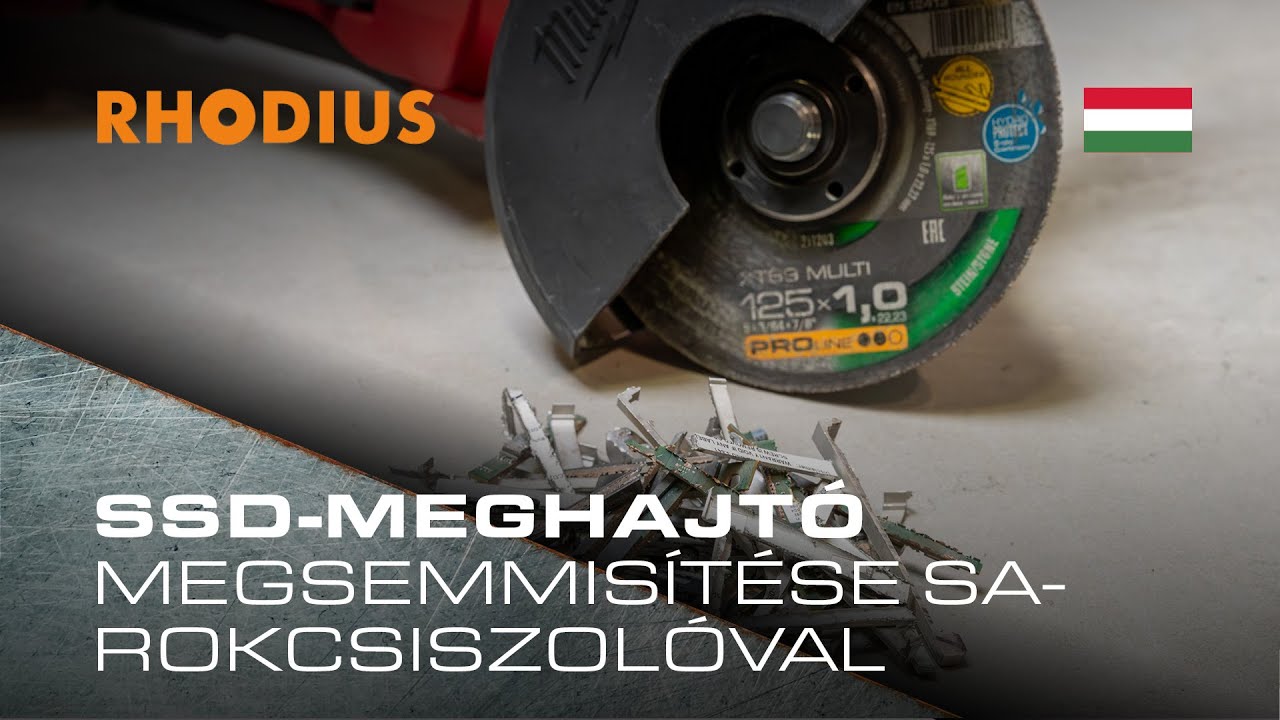 SSD-meghajtó megsemmisítése sarokcsiszolóval