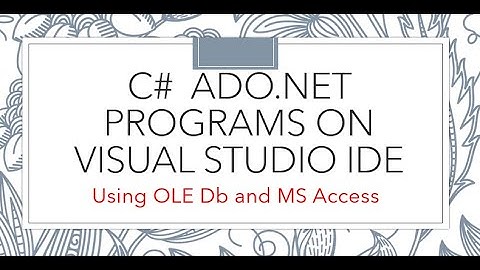 OLEDB BASED C# ADO.NET PROGRAMS