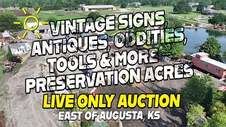 Vintage Auction Walkthrough! Antiques, Signs, Tools, Oddities & More | Kansas LIVE Auction Preview
