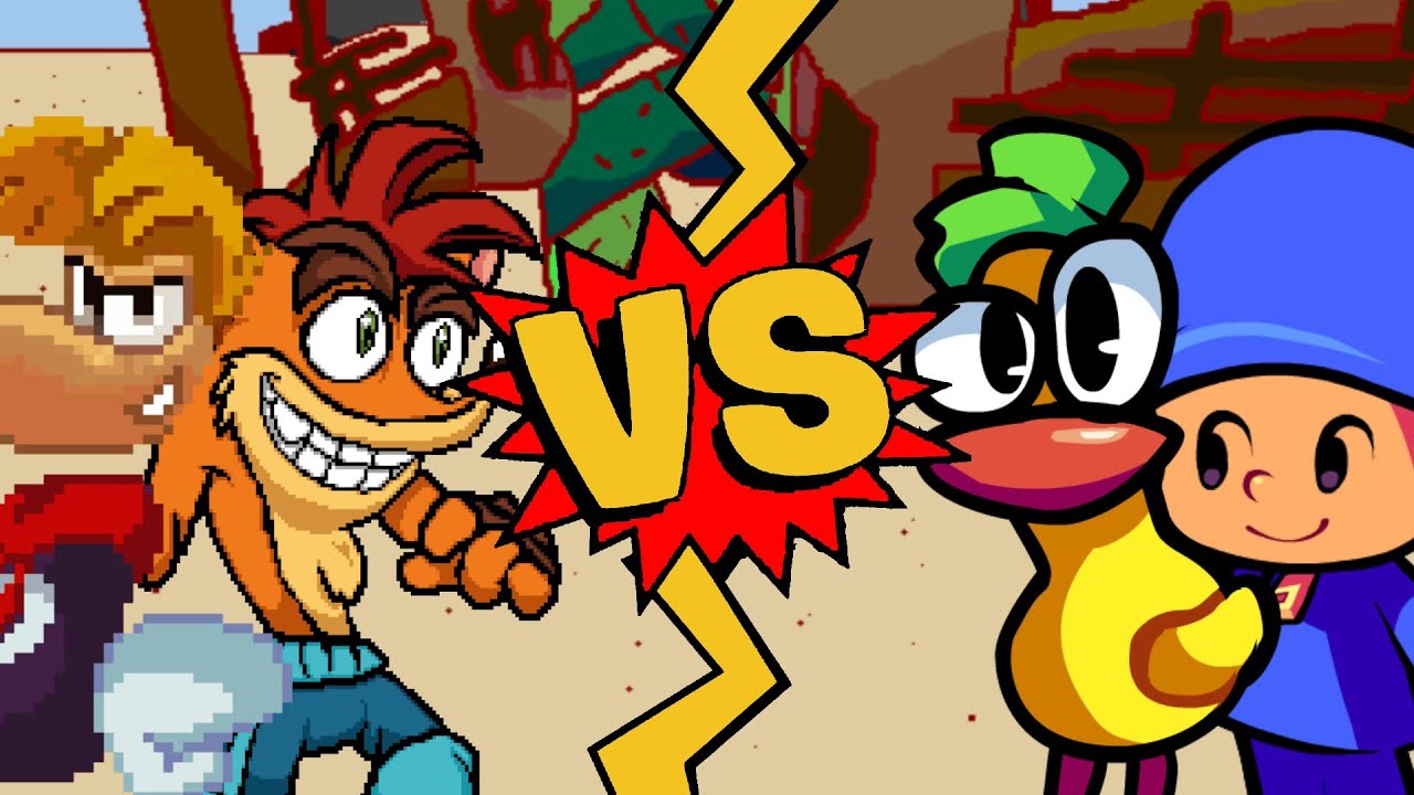 M.U.G.E.N Battles | Rayman/Crash Bandicoot vs Pocoyo/Pato