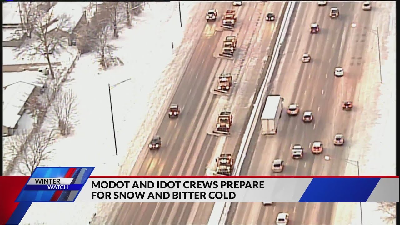 MoDOT and IDOT crews prepare for snow and bitter cold - YouTube