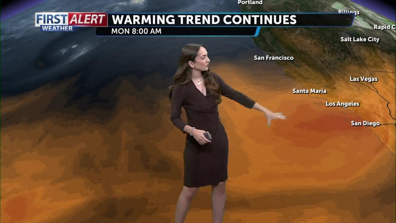 Warmer temperatures and breezy winds to start the week - YouTube