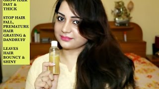 NATURAL HAIR GROWTH SERUM - Grow Hair Fast, Thick Hair, Stop Hair Fall, Hair Graying & Dandruff