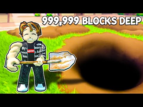 I Dig a HOLE IN THE EARTH in ROBLOX Dig 1 Million Blocks