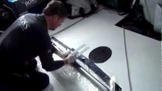 Vendee Globe Alex Thomson Hugo Boss Fixes his Rudder Steering Arm.