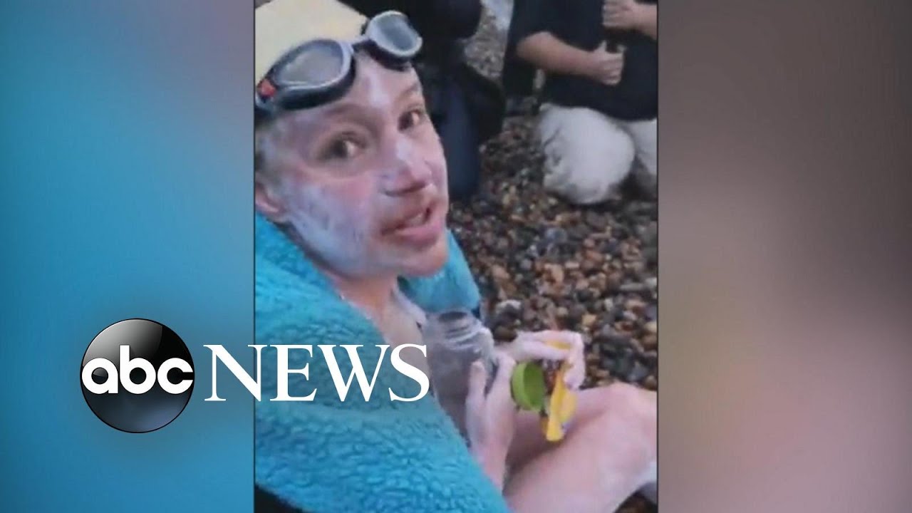 Woman is first to swim English Channel 4 times in a row l ABC News