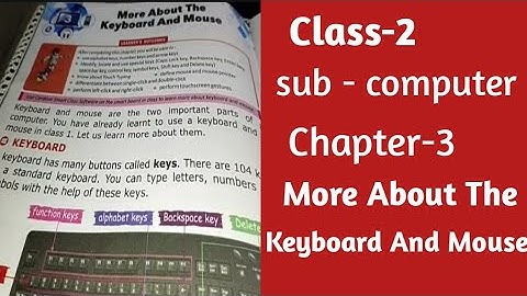 Class -2 Computer Chapter-3 More About The Keyboard And Mouse
