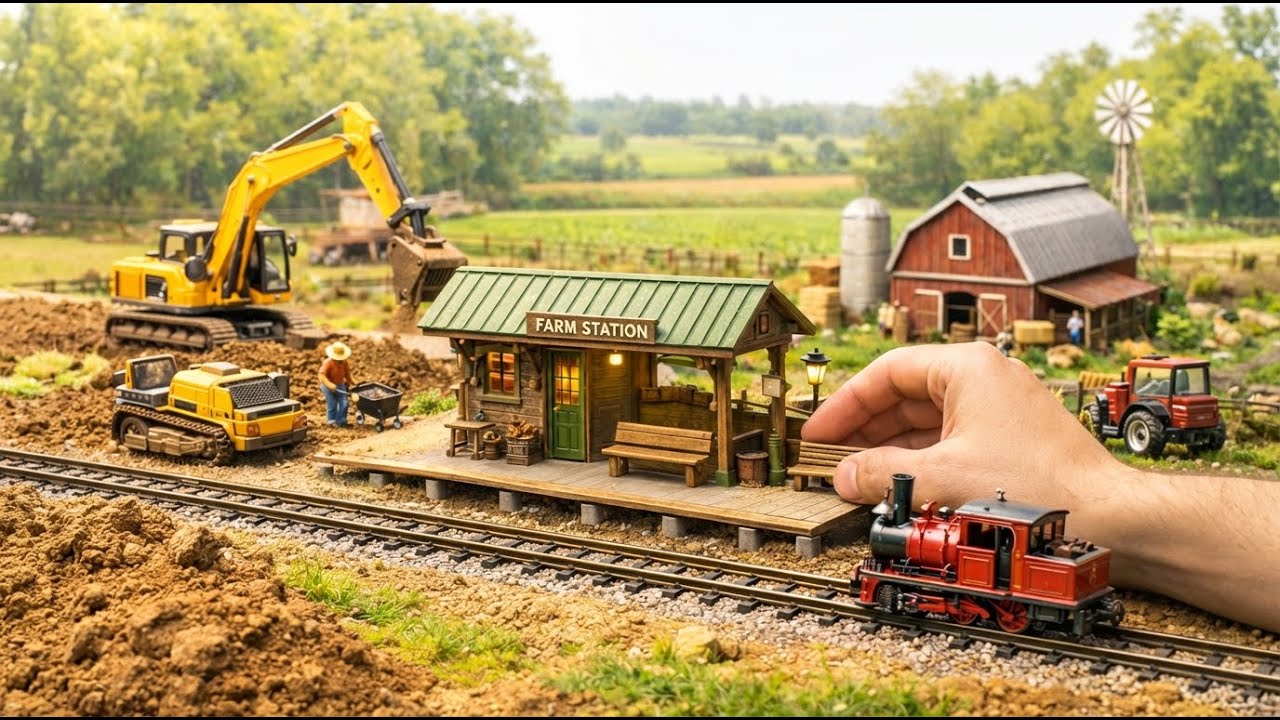 Miniature Construction – Building a Farm Railway Rest Stop - YouTube