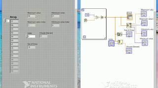 How to find out the max. and the min. value within a 1-D array in LabVIEW