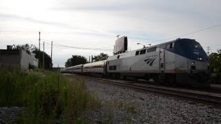 Amtrak Bluewater train arriving East Lansing Michigan July 26 2017