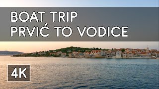 Boat Trip from Island of Prvić to Vodice (Croatia) with Soft Piano Music - 4K UHD Virtual Travel screenshot 1
