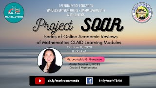 Project SOAR - Series of Online Academic Reviews of Mathematics CLAID Learning Modules