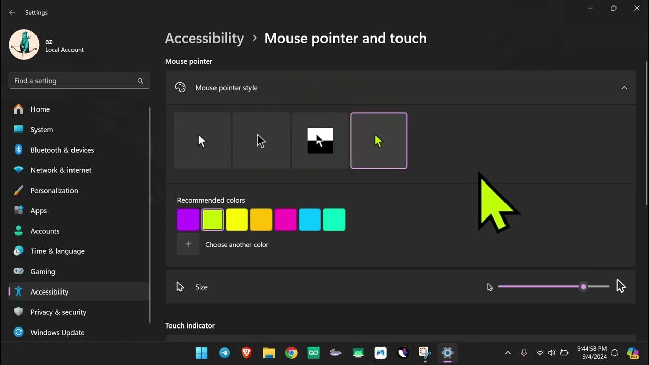 How to change cursor settings on pc windows 11 youtube