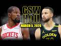 Golden State Warriors vs Houston Rockets Full Game Highlights – March 5, 2026 | NBA Season Mp3 Song