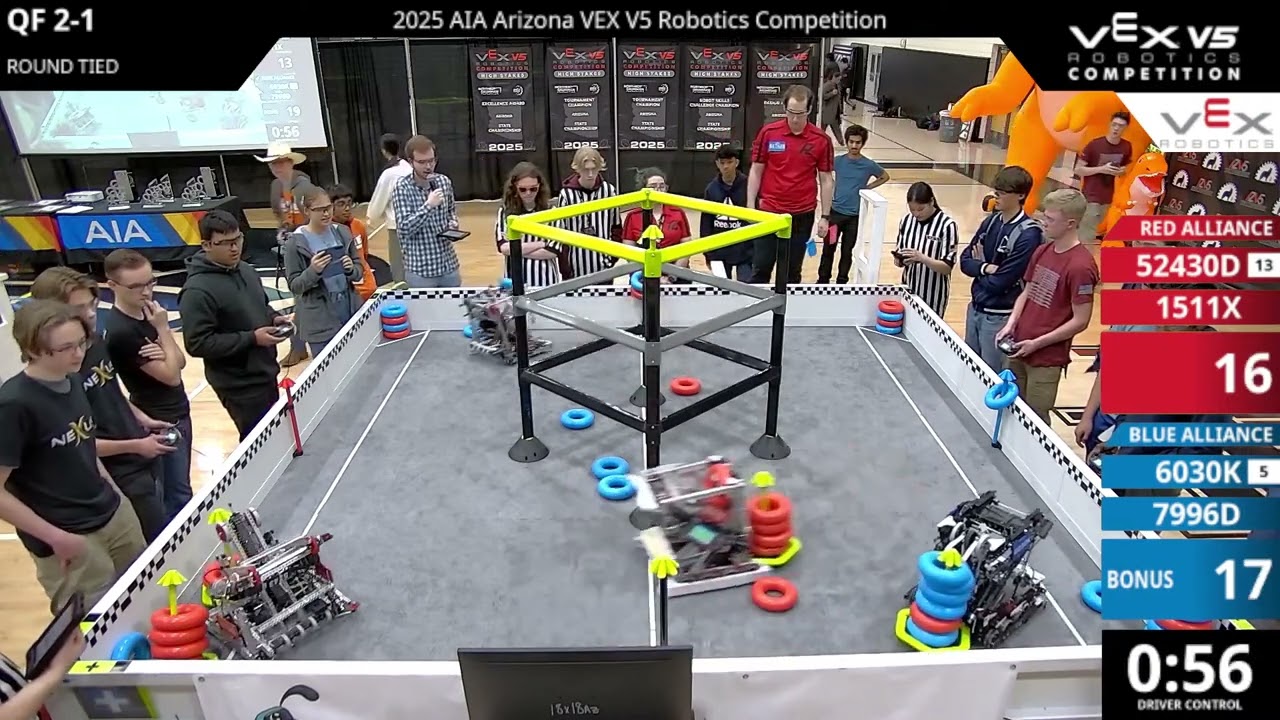 Arizona Regionals : Division 1 - QF #2-1 - 52430D & 1511X vs 6030K & 7996D - Auton + Driver