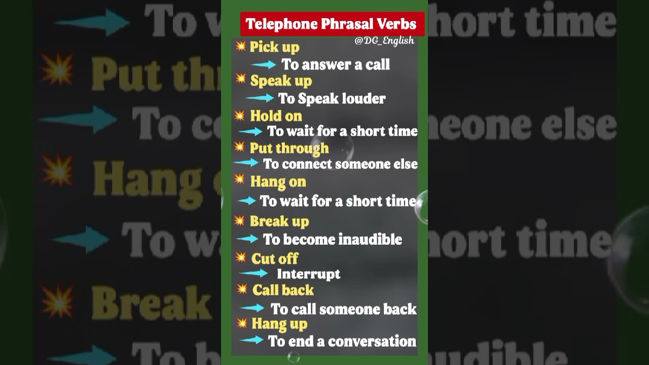 Telephone Phrasal Verbs | Boost Your English | Speak Fluent English